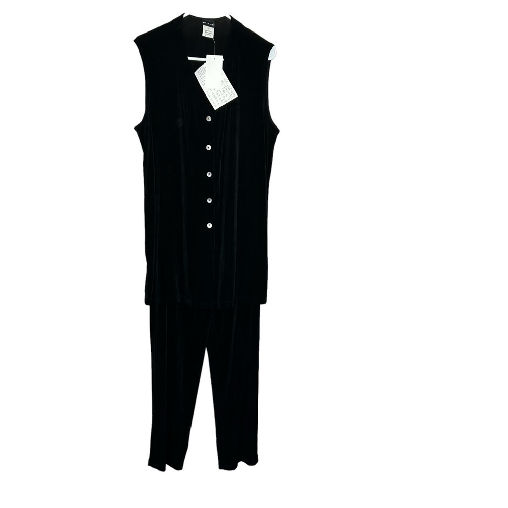 New Citiknit Women’s 2 Piece 1X Black Outfit BNWT Sleeveless